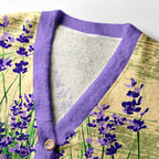Kyoto-Lion Lavender Meadow Ugly Cardigan Sweater