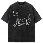 Vintage Kyoto Cat T-Shirt for Daily Wear
