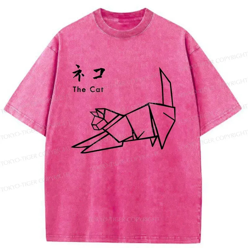 Japanese Origami Cat T-Shirt on Sale