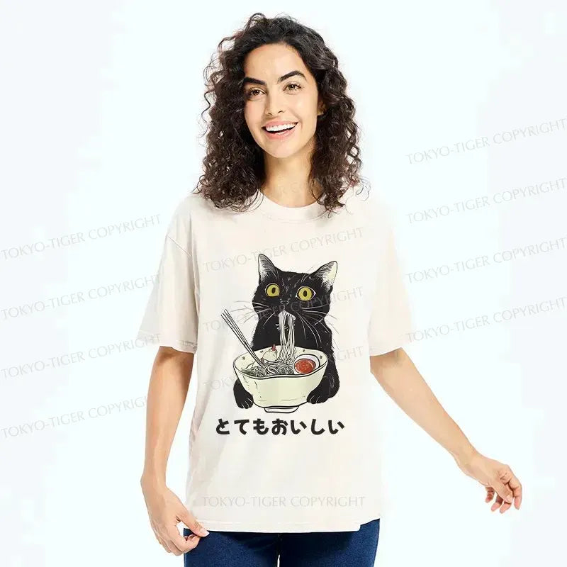 japanese cat ramen t-shirt gift idea