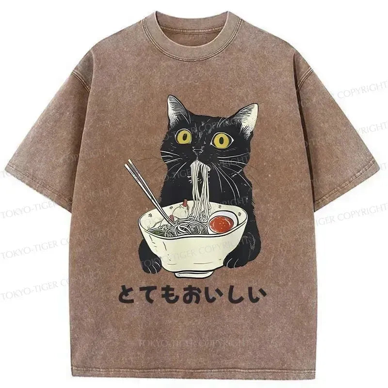 japanese cat ramen t-shirt gift idea