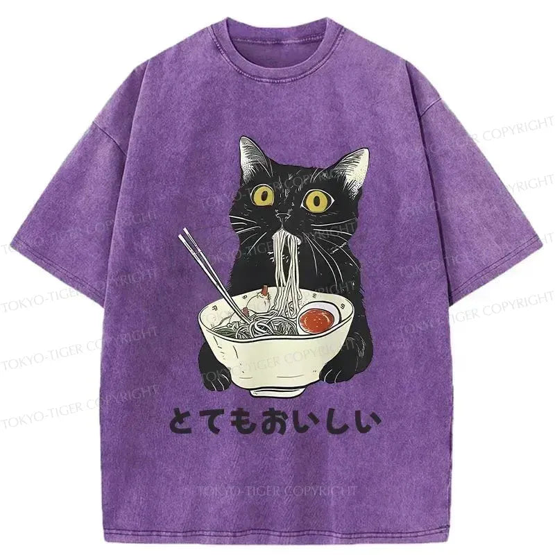 japanese cat ramen t-shirt gift idea