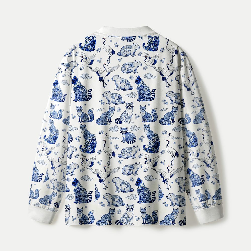 Kyoto-Lion Floral Adorned Animals In Harmony Eco-Friendly Long Sleeve T-Shirt