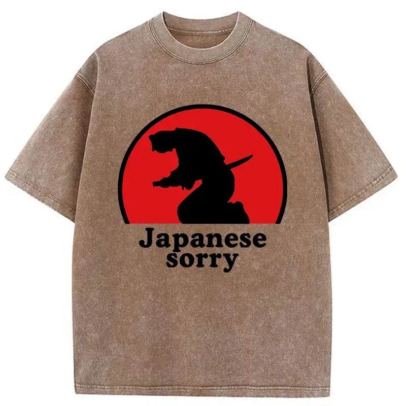 Kyoto-Lion Japanese Sorry Washed T-Shirt
