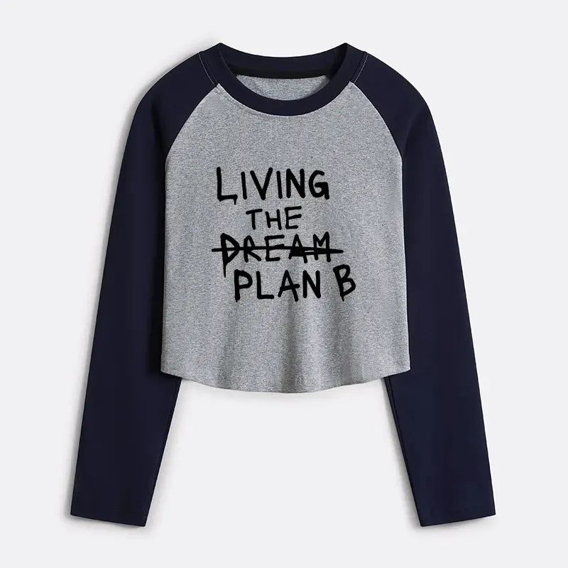 Kyoto-Lion Implement Plan B Women's Crop Raglan T-Shirt