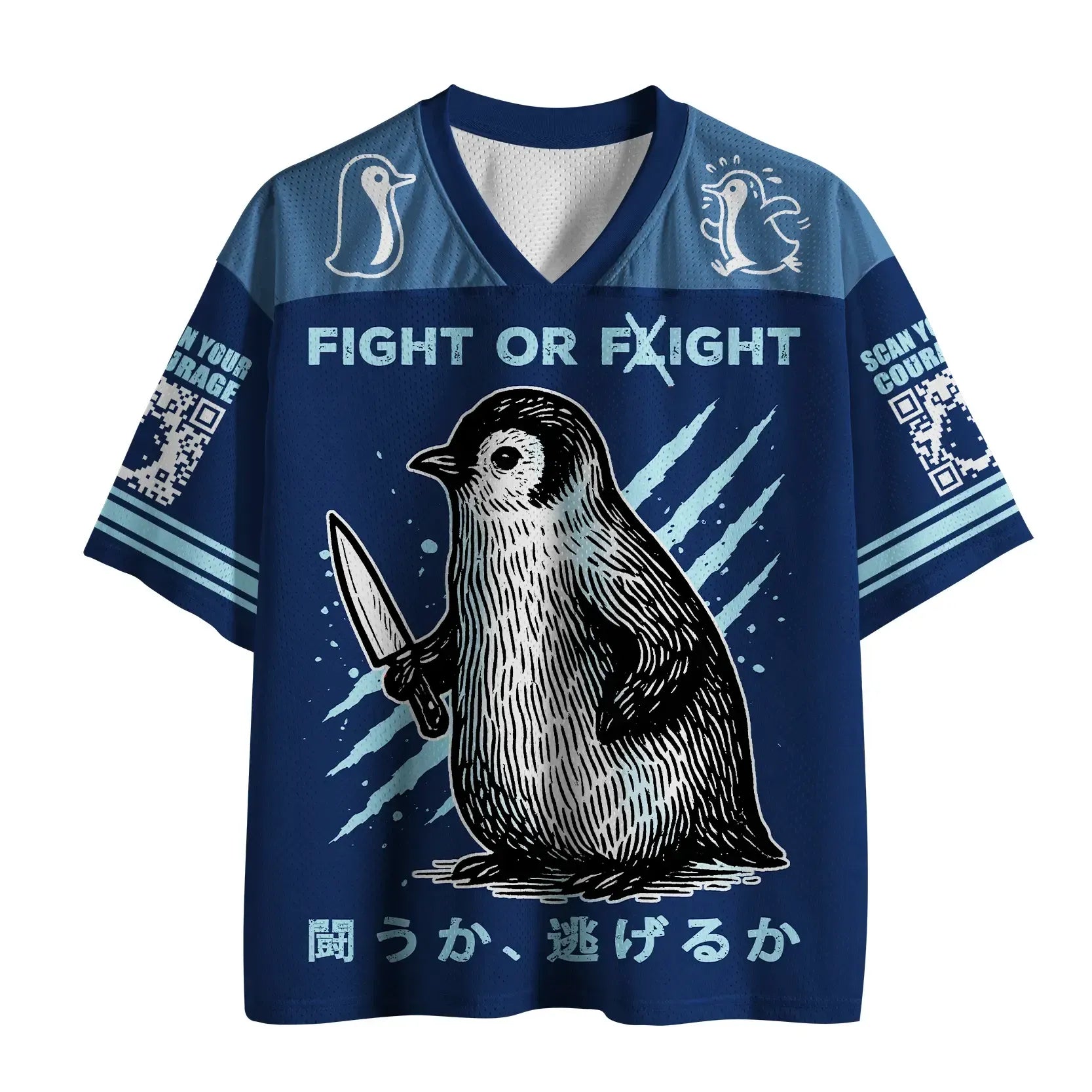 vintage ukiyo-e penguin jersey trendy
