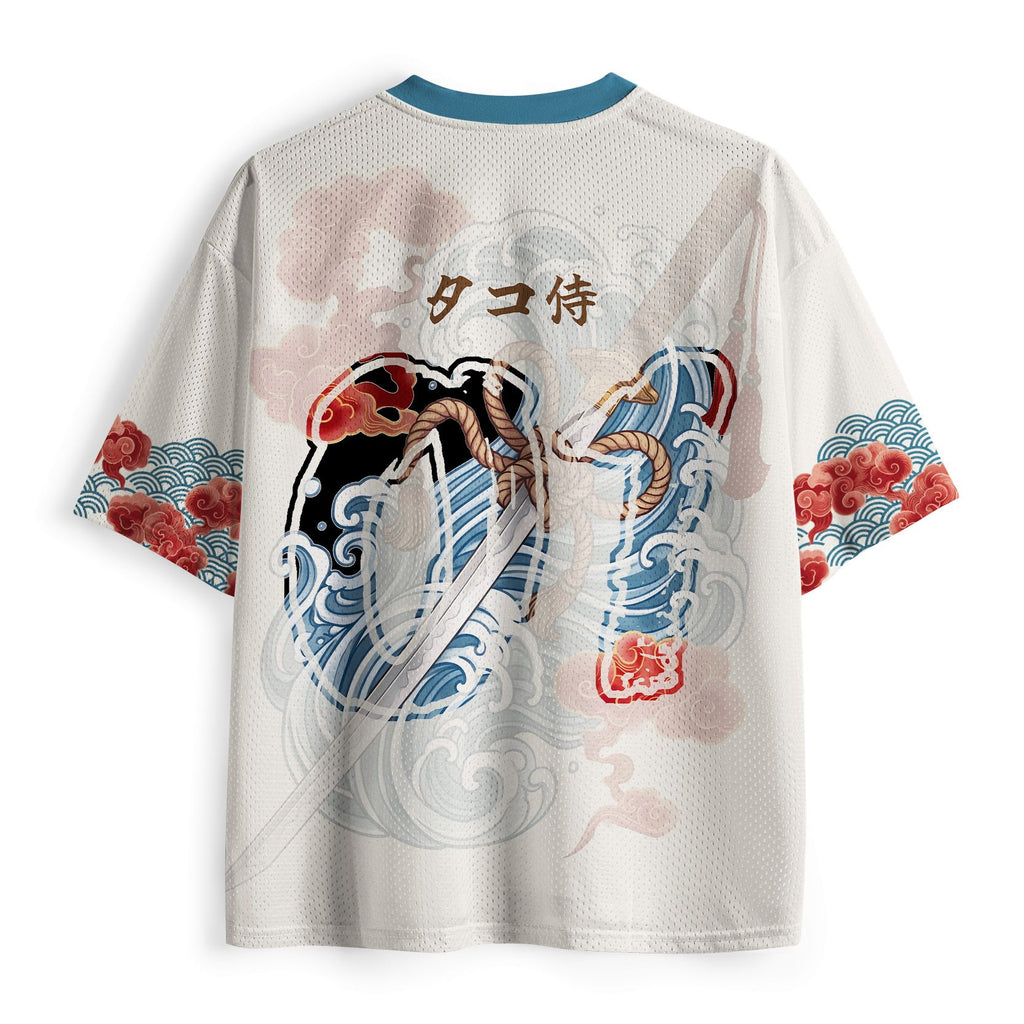 Kyoto-Lion Ukiyo-E Octopus Samurai Mesh Jersey