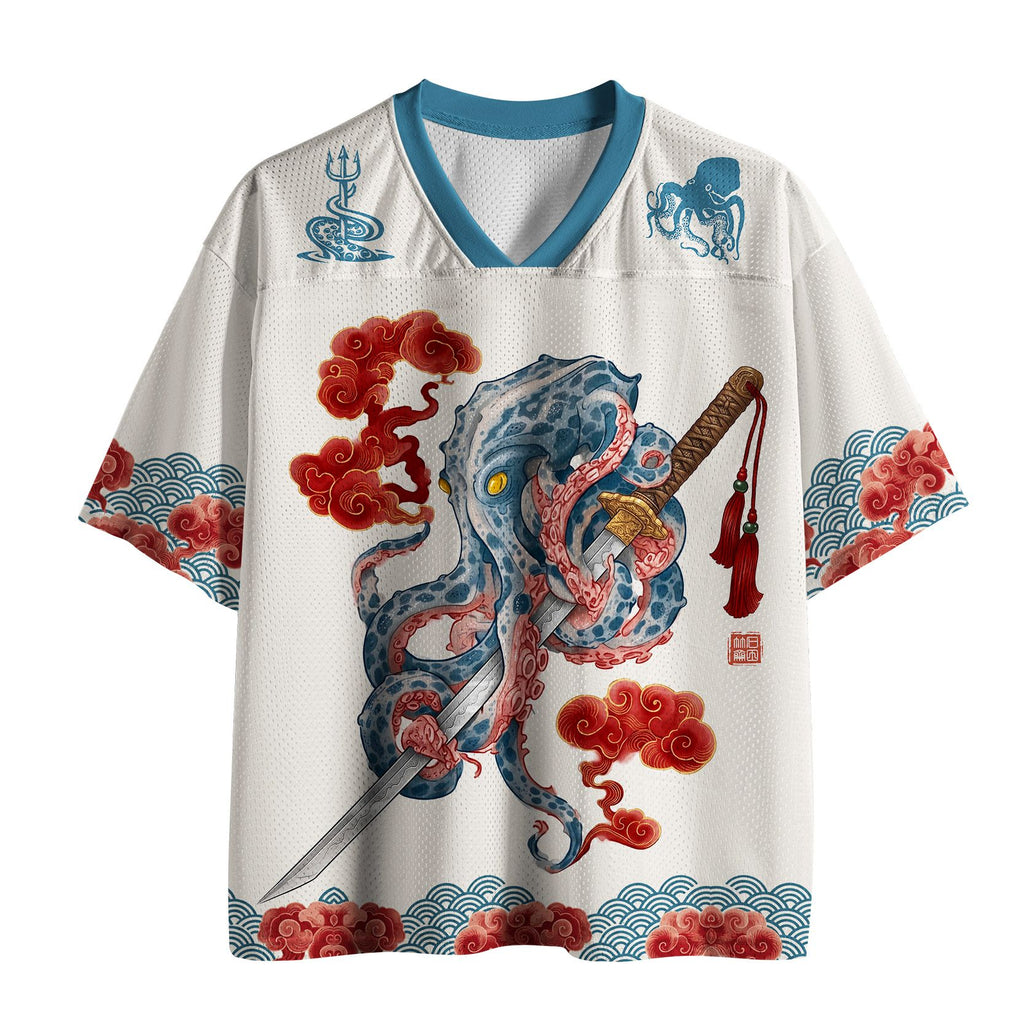 Ukiyo-E Octopus Samurai Mesh Jersey