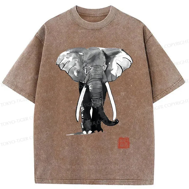 Washed Kyoto Lion T-Shirt for Daily Wear