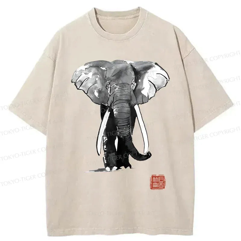 Washed Kyoto Lion T-Shirt for Daily Wear