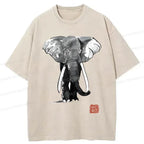 Washed Kyoto Lion T-Shirt for Daily Wear