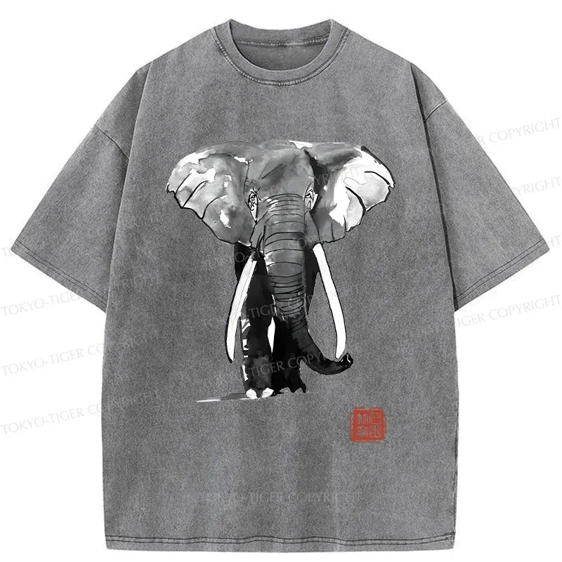 Washed Kyoto Lion T-Shirt for Daily Wear
