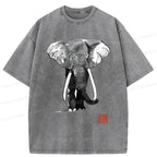 Washed Kyoto Lion T-Shirt for Daily Wear