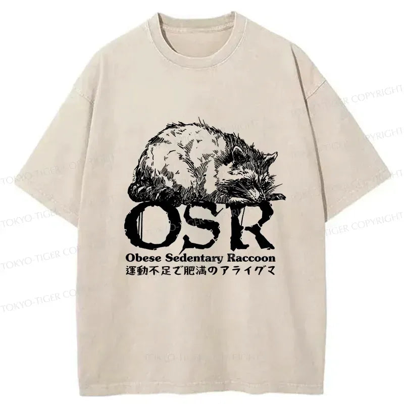 Kyoto-Lion Fat Raccoon Washed T-Shirt