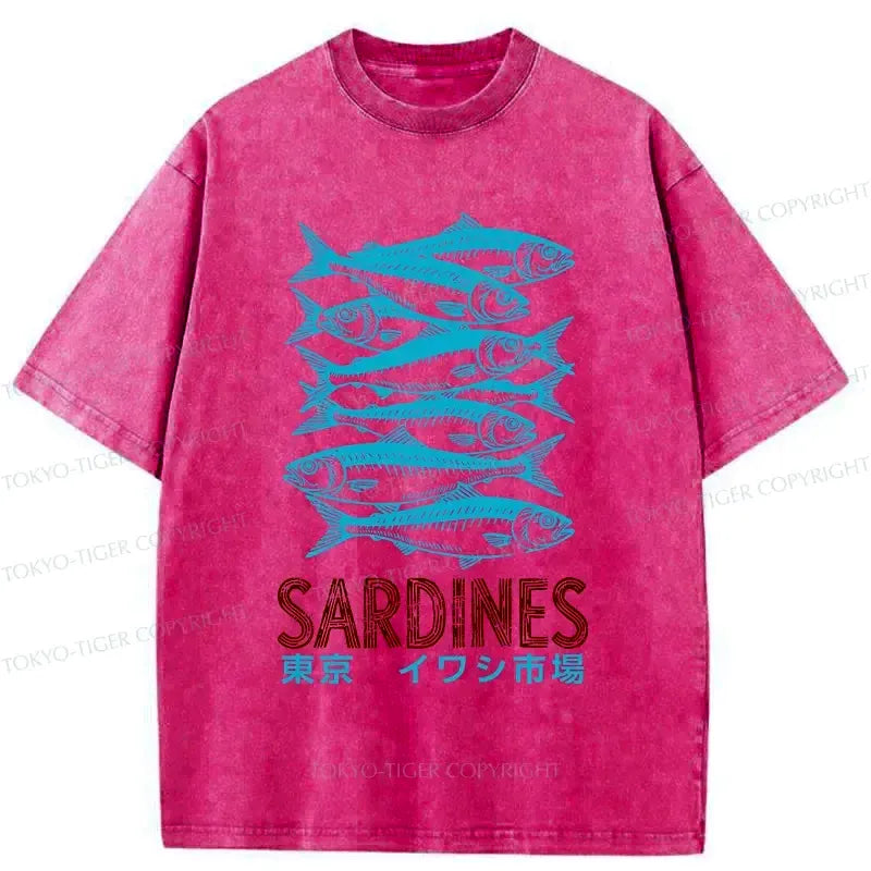 Kyoto-Lion Vintage Sardines Market Washed T-Shirt