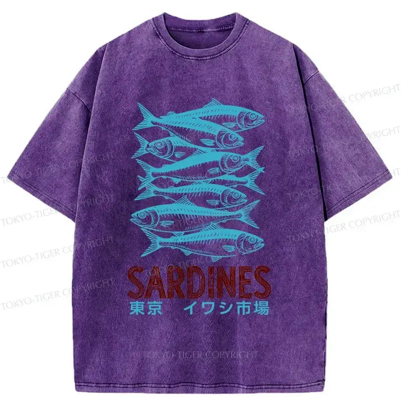 Kyoto-Lion Vintage Sardines Market Washed T-Shirt
