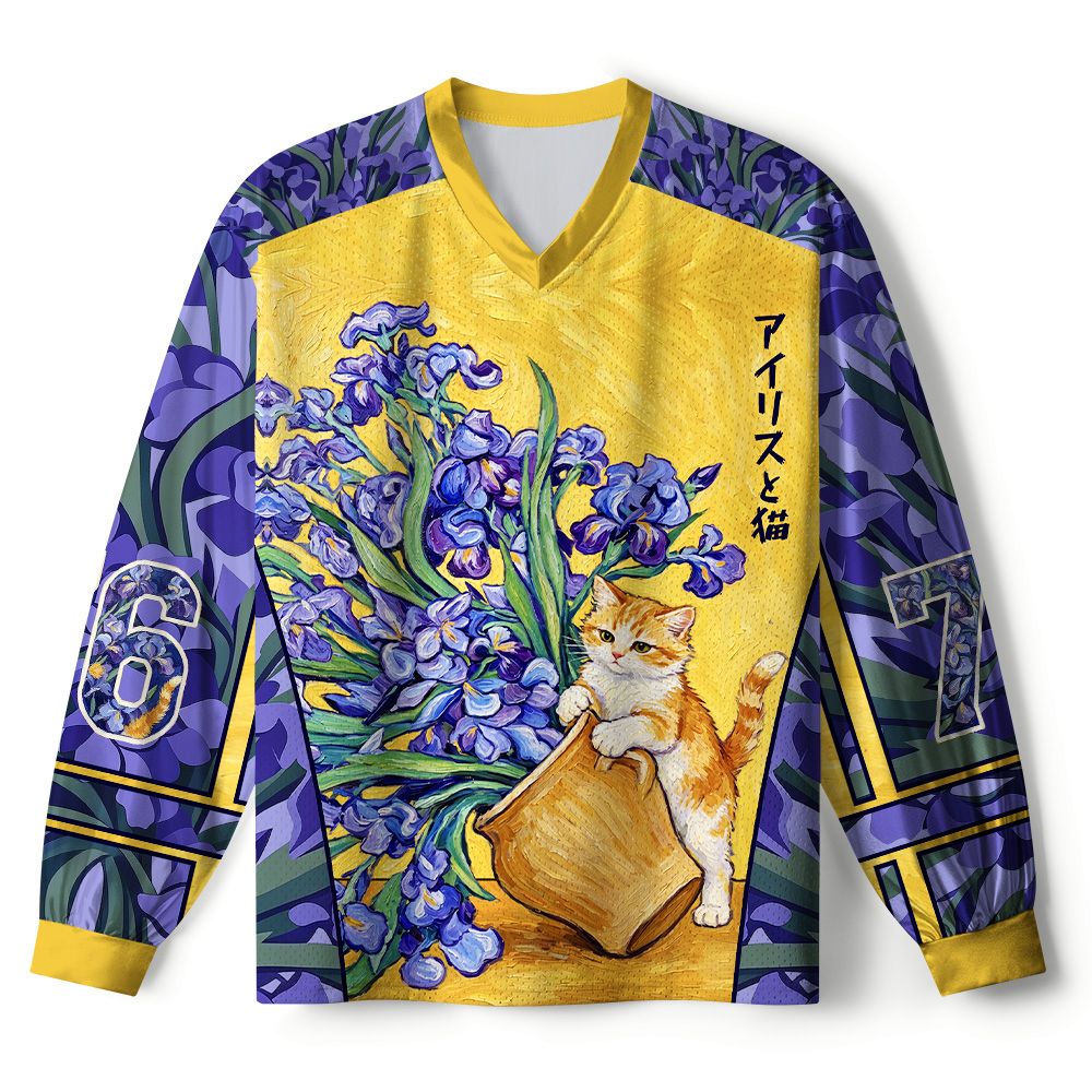 Kyoto-Lion Iris Cat Paneled Long Sleeve Jersey