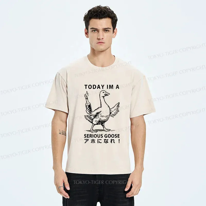 Goose Holding Fuel Bottle T-Shirt for Casual Wear