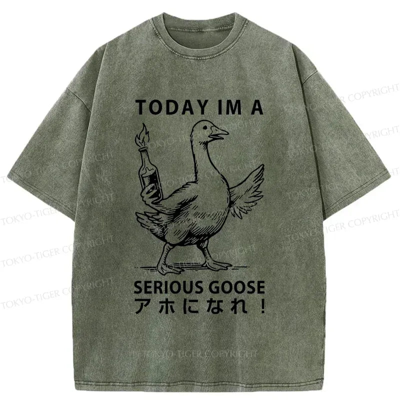 Goose Holding Fuel Bottle T-Shirt for Casual Wear
