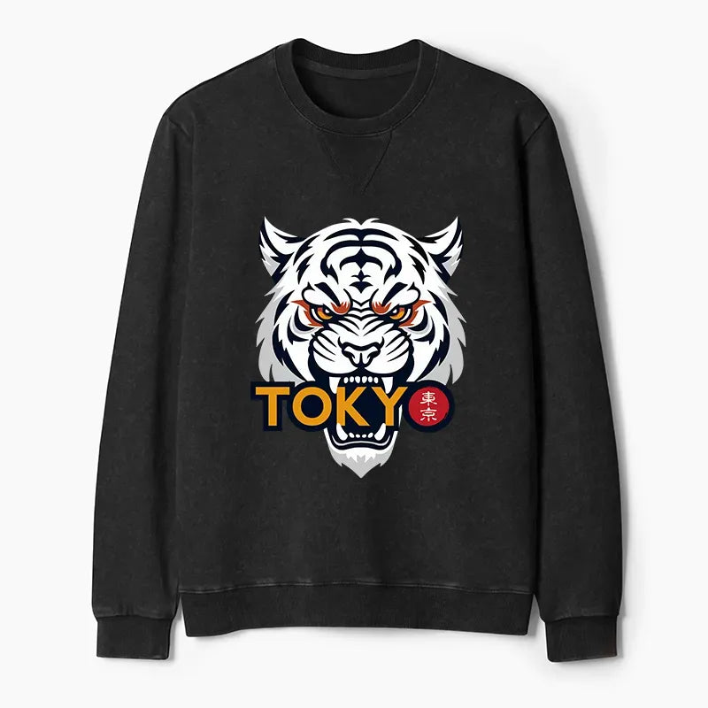 Japanese Vintage Washed Sweatshirt for Streetwear