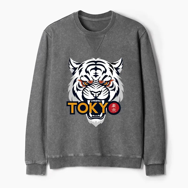 Japanese Vintage Washed Sweatshirt for Streetwear