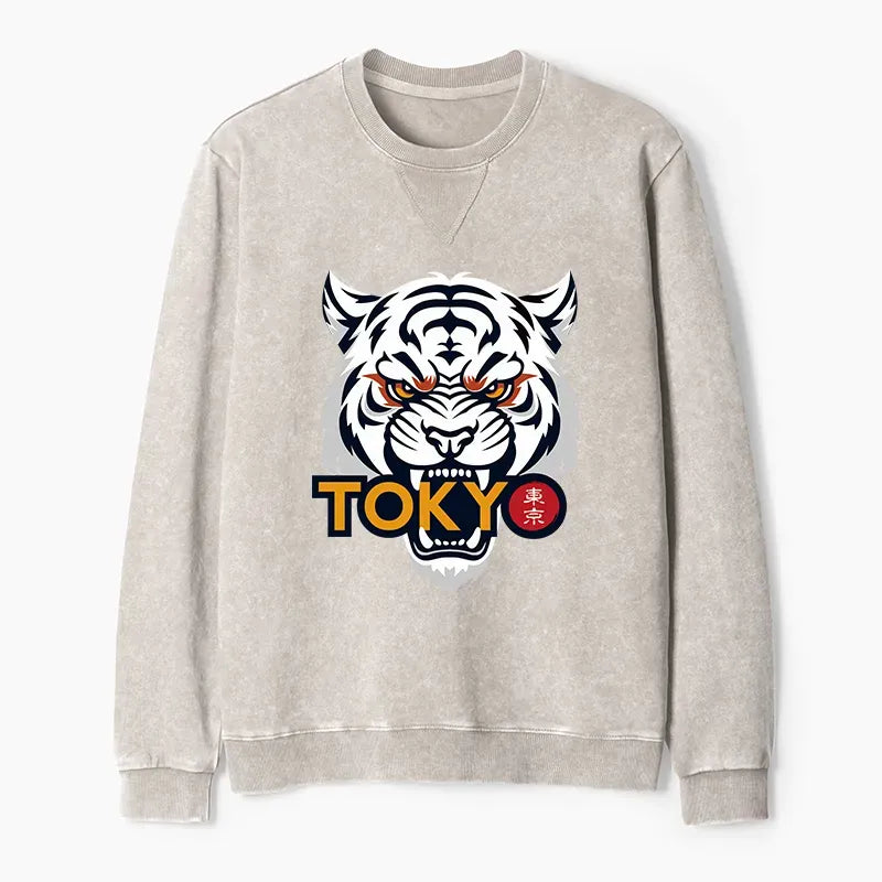 Washed Terry Sweatshirt Free Shipping