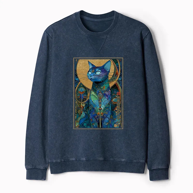 Kyoto-Lion The Cat¡¯s Plan To Rule Them All Washed Terry Sweatshirt