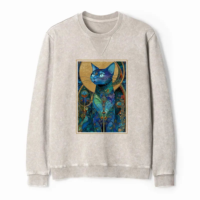 Kyoto-Lion The Cat¡¯s Plan To Rule Them All Washed Terry Sweatshirt