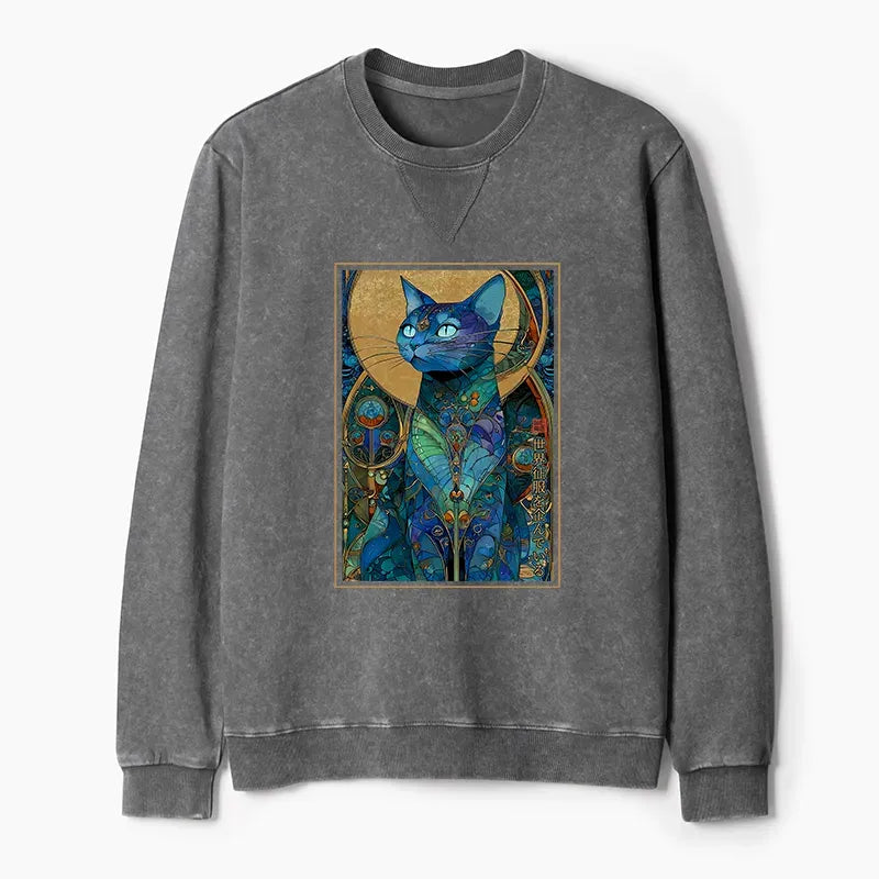 Kyoto-Lion The Cat¡¯s Plan To Rule Them All Washed Terry Sweatshirt