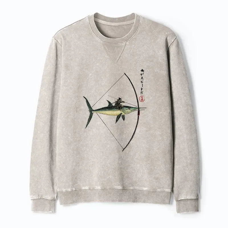 Kyoto-Lion I Am Speed Washed Terry Sweatshirt