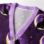 Kyoto-Lion Moon And Cat Ugly Cardigan Sweater