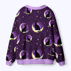 Kyoto-Lion Moon And Cat Ugly Cardigan Sweater