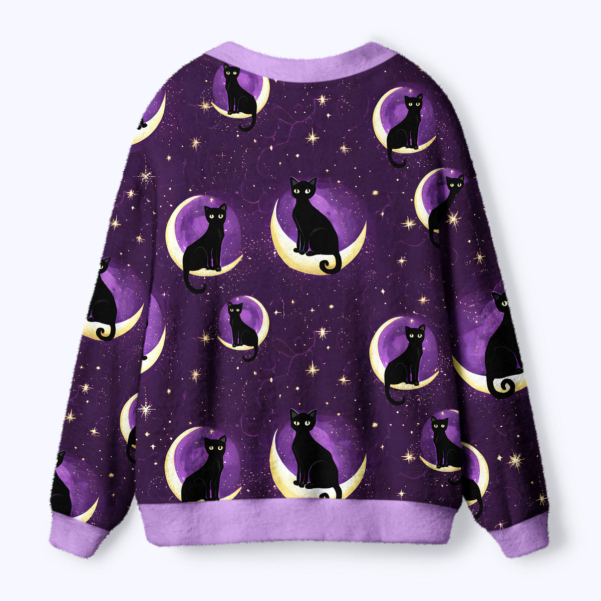 Kyoto-Lion Moon And Cat Ugly Cardigan Sweater