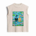 Japanese Cat Tank Top for Summer