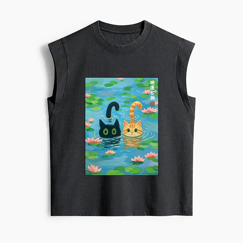 Kyoto Lion Cats Tank Top Gift Idea