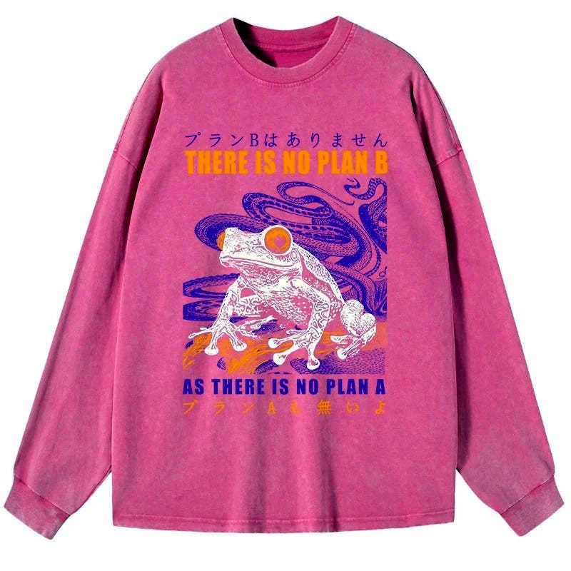 Kyoto-Lion Thers Is No Plan B Frog Washed Long Sleeve T-Shirt