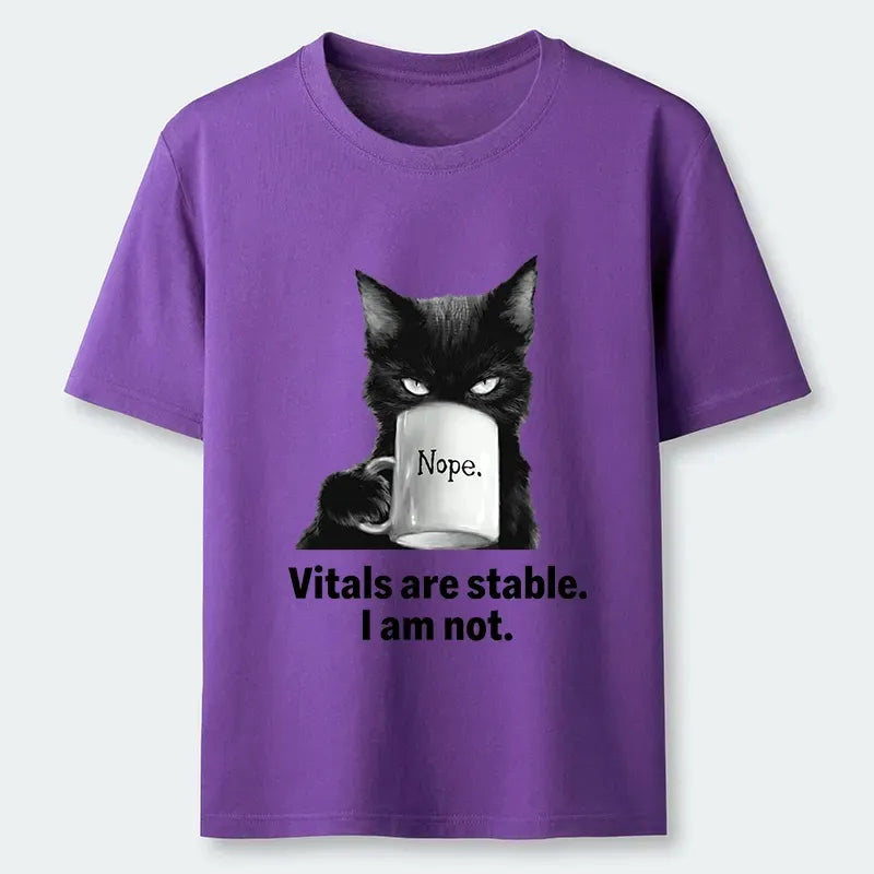 Black Cat Coffee Meme T-Shirt