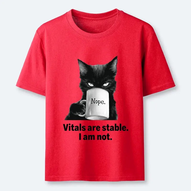 Black Cat Coffee Meme T-Shirt