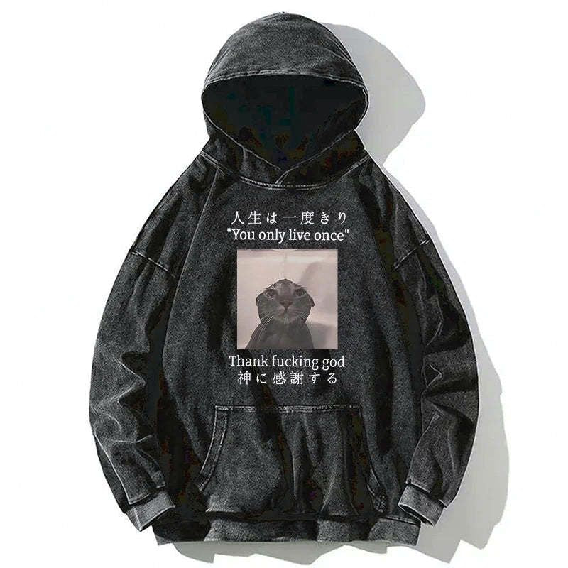 funny cat hoodie for daily wear