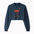 Kyoto-Lion Flamingos at Dusk Washed Crop Sweatshirt