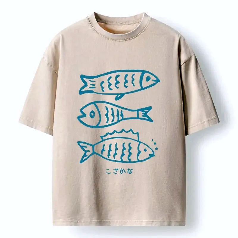 Washed Japanese T-Shirt for Vacation