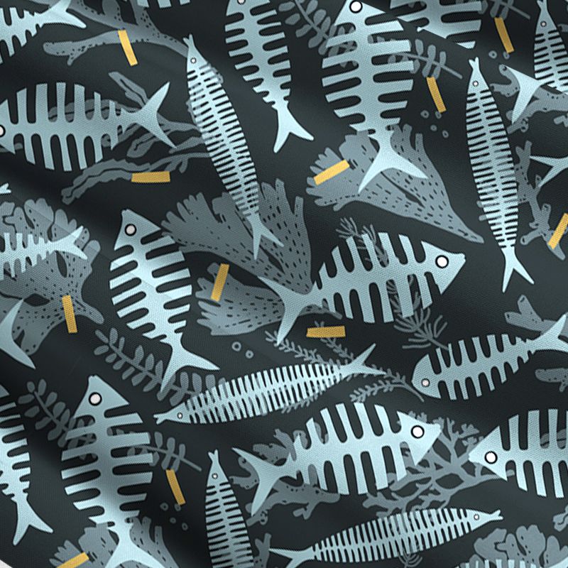 Kyoto-Lion Marine Fish Bones Maxi Skirt