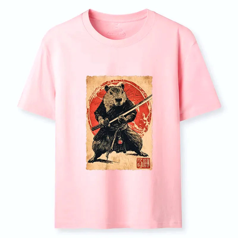 Kyoto-Lion Samurai Capybara T-Shirt Free Shipping