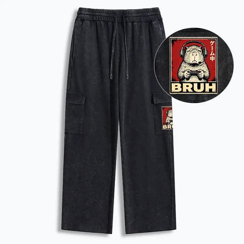 Funny Capybara Playing Games Sweatpants for Gamers