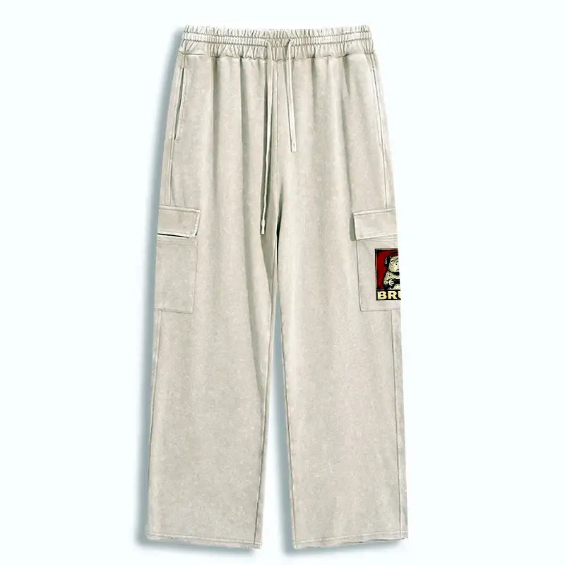 Kyoto-Lion Funny Capybara Playing Games Washed Utility Sweatpants