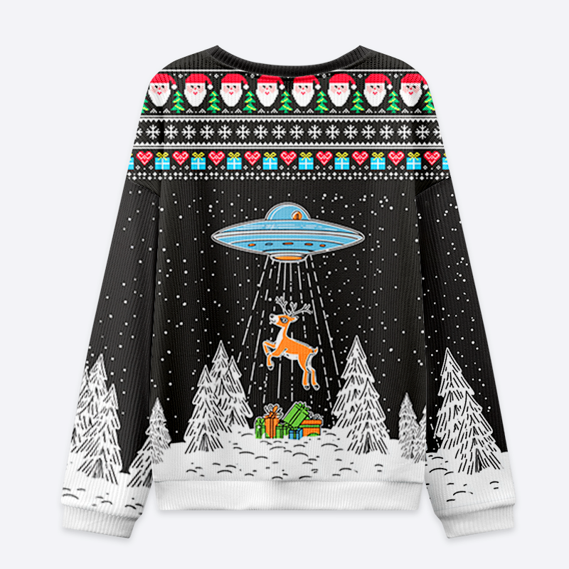 Kyoto-Lion Alien Christmas Abduction Christmas Ugly Sweatshirt