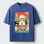 funny cat eating ramen t-shirt for gift