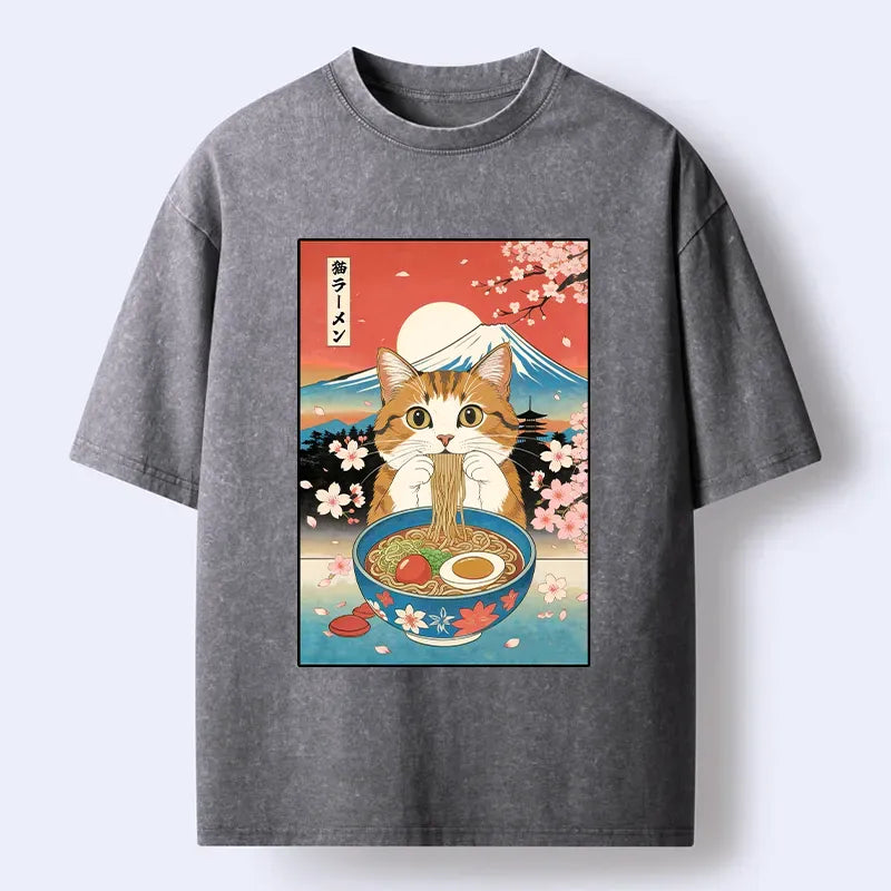 unisex japanese cat t-shirt trendy