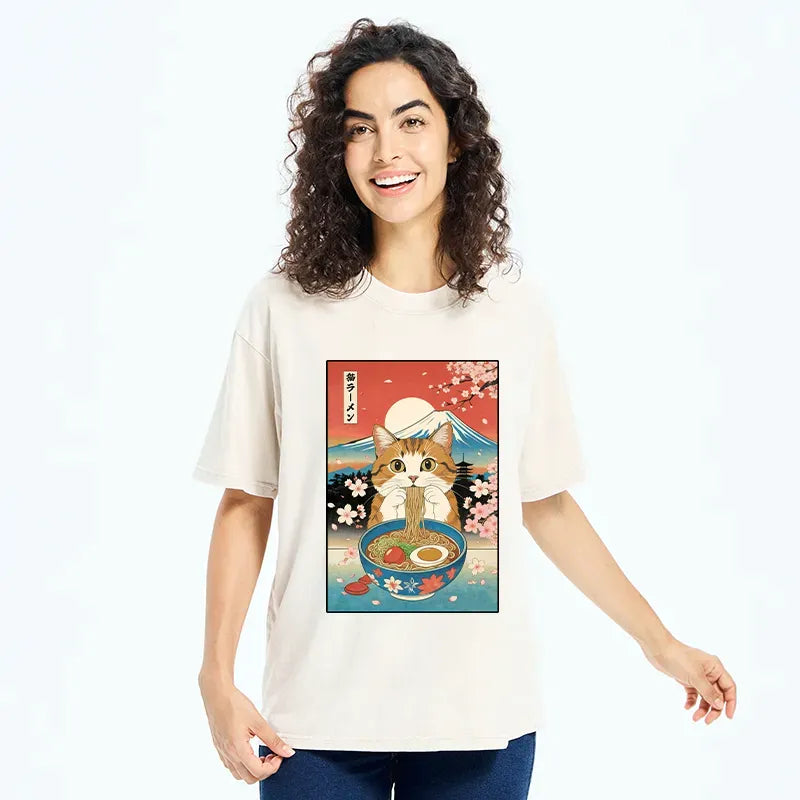 unisex japanese cat t-shirt trendy