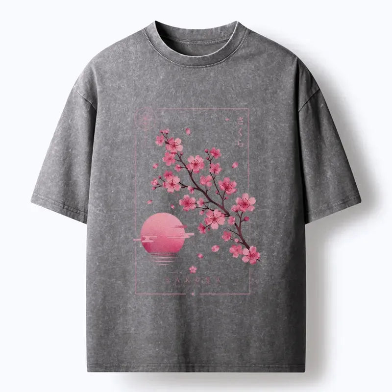 Japanese vintage sakura moon t-shirt